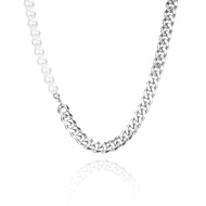 PROJECT NINETYSEVEN - OSAKA Necklace - Men's Pearl Necklace Rust-ResistantWanita