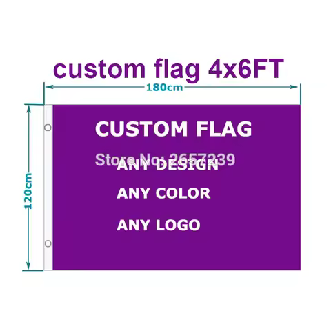 Custom Flag 4x6 Ft For Outdoor Indoor Print Your Own Logo/Design/Words Vivid Color Double Stitched C