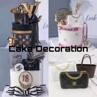 Hiasan Luxury bags birthday cake decoration ladies cake bag cake decoration LV 包包蛋糕装饰