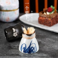 Three-Point Burnt Cloth Bag Toothpick Holder Japanese and Korean Style Creative Ceramic Succulent St