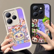 Q-95 Labubu Black white Case for Xiaomi Redmi Note 13R 14 POCO C65 12 13 13C 5G