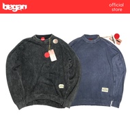 KATUN BEMAN sweater Rajut Knitwear black & blue gray acid washed long sleeve slimfit bio cotton 12ga