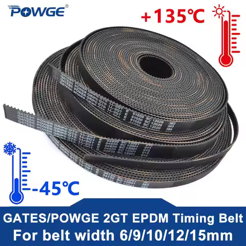 POWGE GATES GT LL-2GT E 2GT EPDM Open Synchronous Timing belt width 6/9/10/12/15/20mm Temperature -4