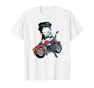 Betty Boop Vintage Biker Babe Color Pop Motorcycle Portrait T-Shirt
