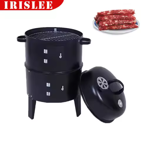 Charcoal Smoker Outdoor Smoker With Thermometer 3 In 1 Removable Outdoor Smoker Double Deck Bbq Smok