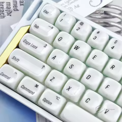 Ceramic Feel, Simple Semi Transparent MOA Keycap PBT Material, 130 Keys, 60/84/98/108 Mechanical Key