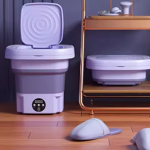 8L Portable Small Foldable Washing Machine with Spin Dryer For Socks Underwear Panties Washer Househ