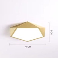 北歐馬卡龍天花吸頂燈（菱形金40CM）(不含安裝 可介紹師傅)