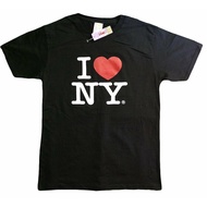 คอลูกเรือเสื้อยืดแขนสั้น พิมพ์ลาย I Love Ny I Love Ny สีดํา สําหรับผู้ชายS-5XLS-5XL