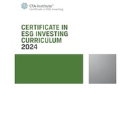 2024 Certificate in ESG Investing Curriculum: ESG Investing Official Training Manual