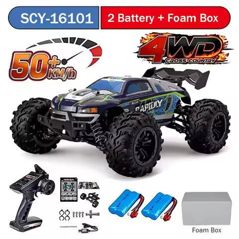 16101 1:16 50KM/H 4WD RC Car With LED Light 2.4G Remote Control Cars High Speed Drift Monster Truck 