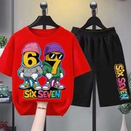 Thai Delivery 2 Pieces COD Short-Sleeved T-Shirt For Children Sports Style Popular In 2026 67 Cool D