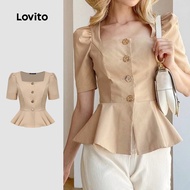 B131-4 - Ruffled hem shirt-BLB131P1D676B131-4 - Ruffled hem shirt-BLB131P1D676  B131-4-Baju berlapik