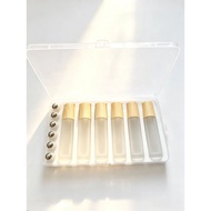 6pcs 10ML Frosted Light-Proof Glass Essential Oil Bottle Gift Box Set Massage Rollerball Bottle Perf