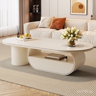 Set with Drawer TV Cabinet Rock Slab Home Eco-friendly Light Luxury Coffee Table Commercial Living R