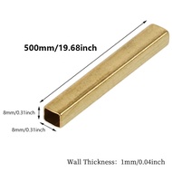1pcs Diameter 6-20mm Length 500mm hardware brass hollow square tube DIY model making supplies brass