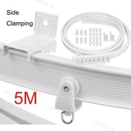 5M Side Clamping Flexible Ceiling Curtain Rail Track Window Rod Rail Straight Curved Accessories Kit Home Decor  SGH2