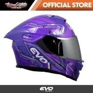 EVO GT-PRO INVICTUS PURPLE (NON REVO PURPLE LENS) FULL FACE DUAL VISOR WITH FREE CLEAR LENS