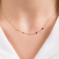 Family Birthstone Custom Necklace for Mom Colored Zircon Personality Birthstone Elegant Women Clavic
