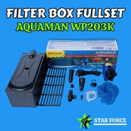 MESIN AQUAMAN WP-203K: top filter top filter box waterpump aquarium pond full set aquarium pump mach