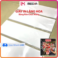 Giấy in lãng hoa băng rôn chúc mừng giấy in shop hoa Media mặt bóng 230gsm 21x60cm giấy in hoa in sớ