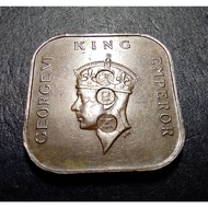 Malaya British Borneo Coin King George VI 1 Cent1 Year 1941i With Chop mark "The Great Japan" - 大日本