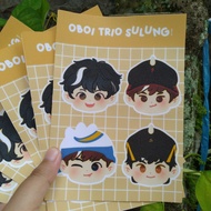 Bbb Boboiboy ELEMENTALS BOEL CHIBI FANMERCH STICKER: Boboiboy Ori, Lightning, Taufan, Earthquake, Blaze, Ais, Duri &amp; Solar