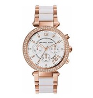 【W小舖】MICHAEL KORS MK5774 39mm 玫瑰金/白色鋼錶帶 女錶 手錶 腕錶 晶鑽錶 三眼計時碼錶