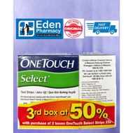 One Touch Select sugar Test Strips  ( 3 x 25's )    One Touch Select glucose Simple Test Strips