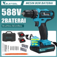 Keletool Bor baterai cordless Screwdriver batrai Impact drill Bor cas listrik tanpa kabel Bor dindin