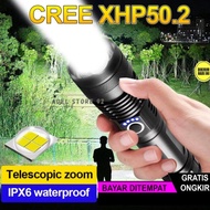 PAKET LENGAKAP SENTER LED TACTICAL 200000 LUMENS XHP 50.2 LAMPU