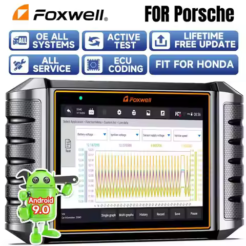 FOXWELL NT710 For Porsche Bidirectional Car OBD2 Scanner Car Diagnostic ECU Coding All System A/F Ad