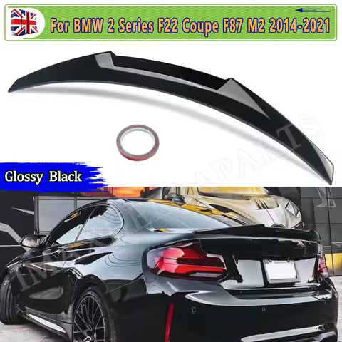 Tail Spoilers Lip FOR BMW 2 SERIES F22 COUPE F87 218d 220d 220i 230i M4 STYLE 2014-2021 GLOSS BLACK 