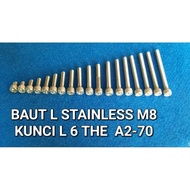 Bolt L M8 Stainless 304 THE A2-70