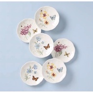 Lenox Butterfly Meadow Set Of 6pcs Tidbit Party Plane 6inch