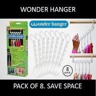 Wonder Hanger: Closet Space Saver to Keep Clothes Organized and Wrinkle Free (PACK OF 8!!)
