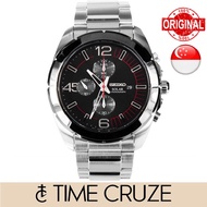[Time Cruze] Seiko SSC215 Solar Chronograph Stainless Steel Black Dial Watch SSC215P1 SSC215P