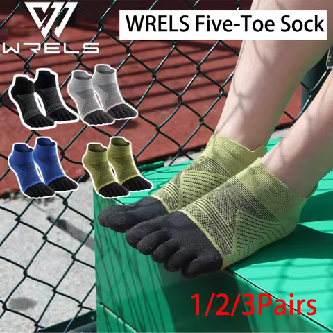 1/2/3Pairs WRELS Five-Toe Sock Shock Absorbing Thermal Quick-Dry Sport Socks Running Elastic Breatha