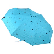 Fibrella UV Block Plus Automatic Umbrella F00417 (Cats & Dots Pattern Turquoise Blue)