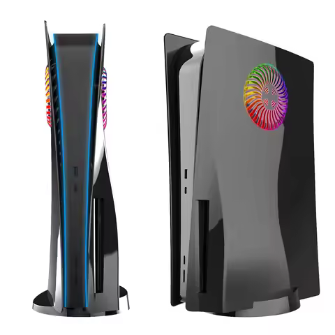 Accessories For PS5 Plates with RGB LED Light Strip Console Cover Faceplate Shell with Cooling Vents