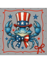 1pc/2pcs/3pcs 4th Crab America Coastal 4th Of July Bows Patches Pattern Iron On Transfer Stickers Fo