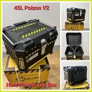 ♈ ➮ ✒ Poizon V2 Dual Lock ABS Hard Plastic Top Box Alloy Design w Back Rest Base Plate HNJ MC DUHAN