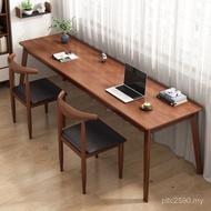 Window Boat Long Strip Back Wall Table Desk Desk Double Legs ka Desk Workbench Solid Wood Table Comp