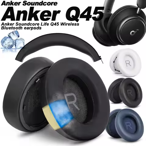 Earphone Pads for Anker Soundcore Life Space Q45 Replacement Pink Earpads Headphones Earmuffs Mesh M