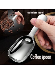 1入304不鏽鋼咖啡匙短柄咖啡勺創意迷你咖啡豆量測工具