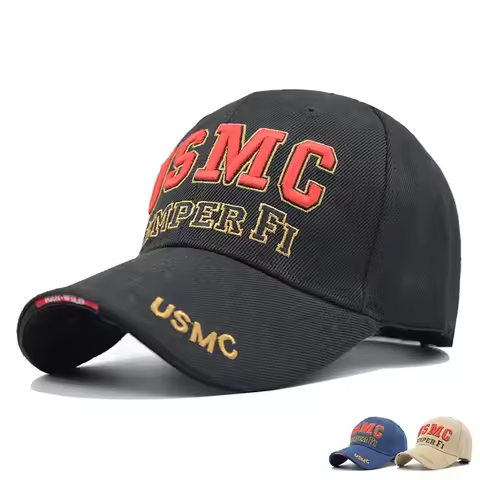 High Quality Baseball Caps Outdoor Sports Cap USMC Hat Embroidery Visor Cap Curved Brim Hat Men Wome