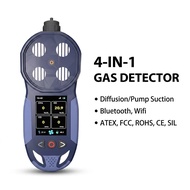 FSL0  Smart 4 Gas Portable Detector Pump-Suction  Diffusion CO Sensor NOx Ozone ASH3 COCl2 Gas Monit