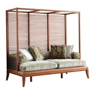 Walnut Solid Wood Sofa Tatami Arhat Bed Sofa Bed Katil