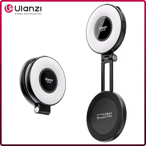 Ulanzi LM19 MagSafe Video Light Bi-Color Selfie Light for iPhone 16 15 14 Pro Max Flip Fill Light As