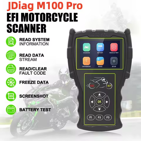 JDiag M100 Pro Motorcycle Handheld ScannerMultilingual Diagnostic Tool Universal 2 in 1 Scanner Moto